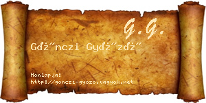 Gönczi Győző névjegykártya